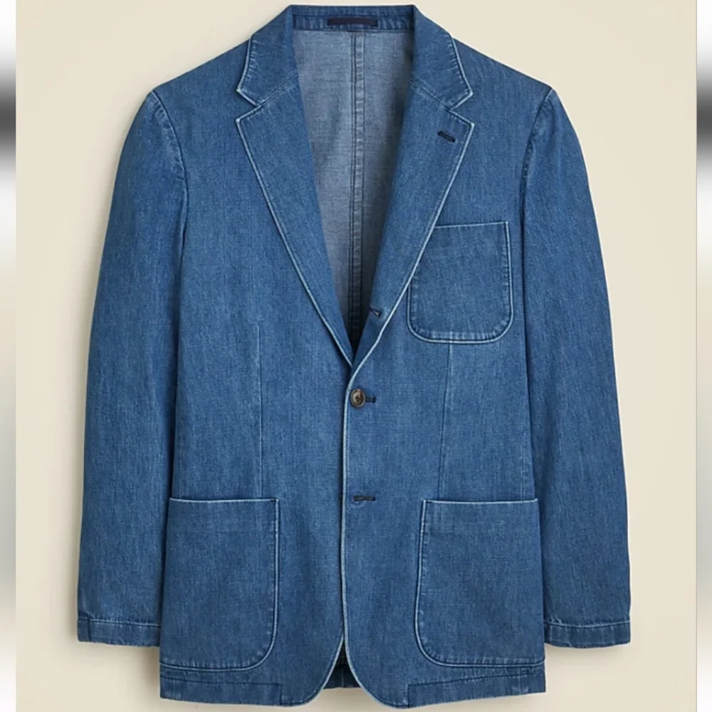 J.Crew Relaxed-fit suit jacket Blazer in Japanese denim CF398 Size 44R NWT $450